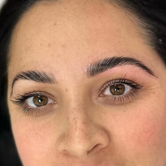 Stunning eyebrow lamination and tint